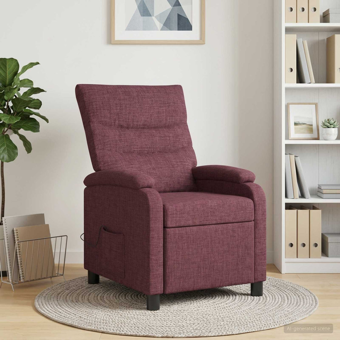 vidaXL Silla de masajes reclinable Morado Tela