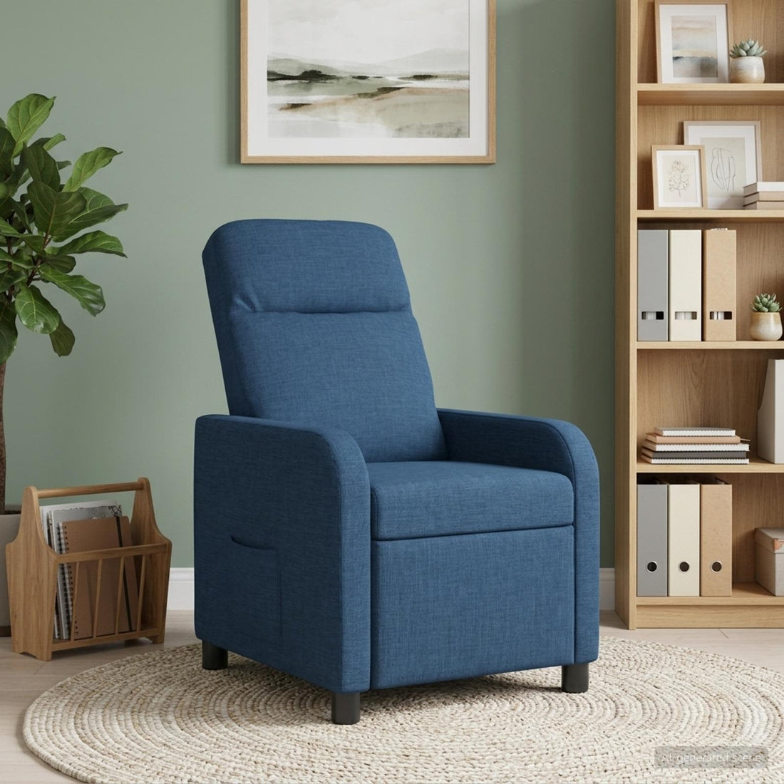 vidaXL Recliner Azul Tela