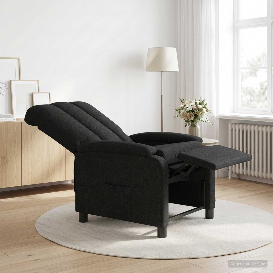 vidaXL Recliner Negro Tela