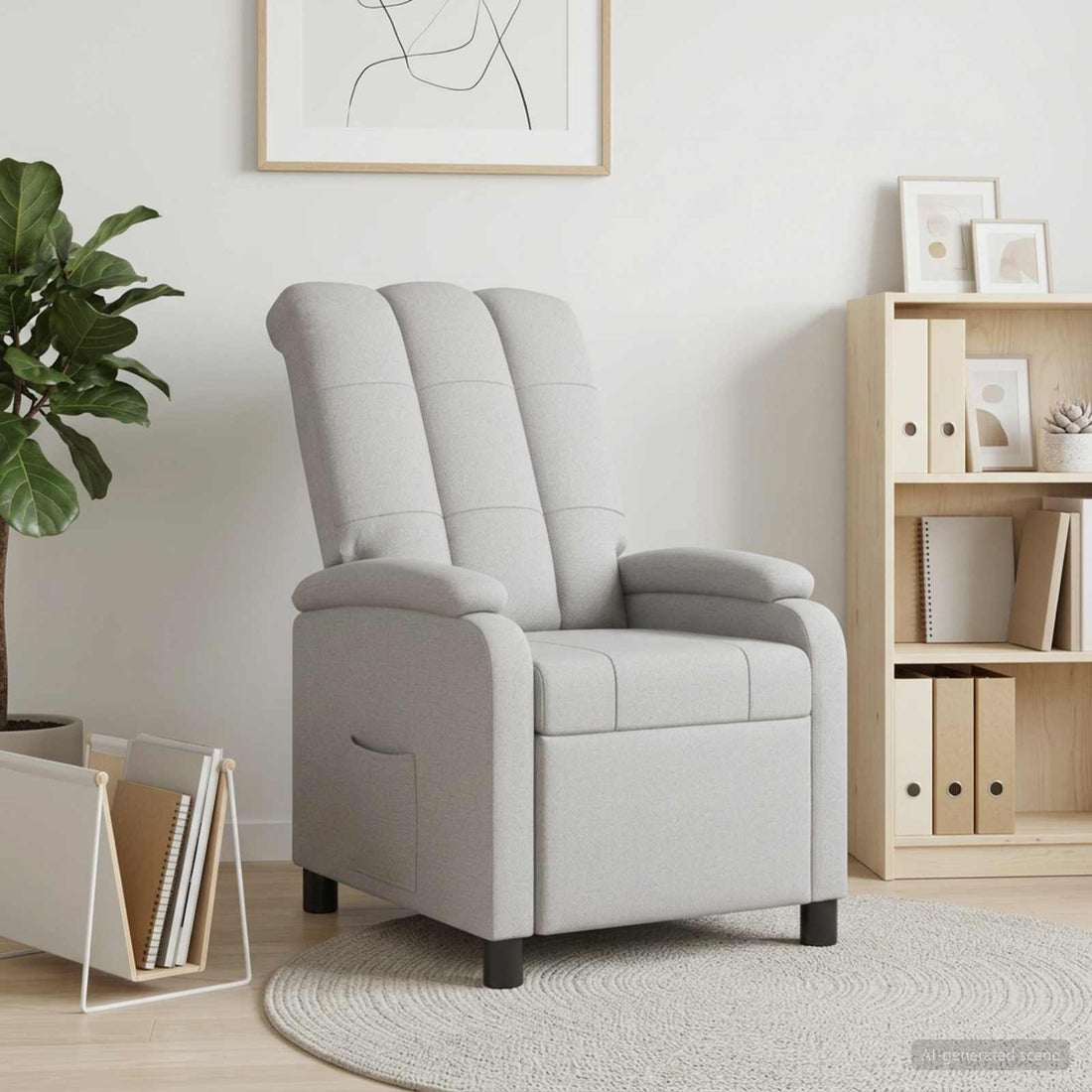 vidaXL Recliner Gris Nube Tela