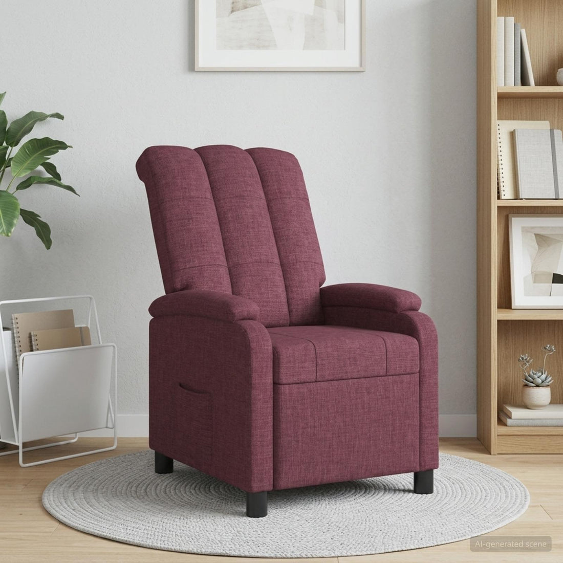 vidaXL Recliner Morado Tela