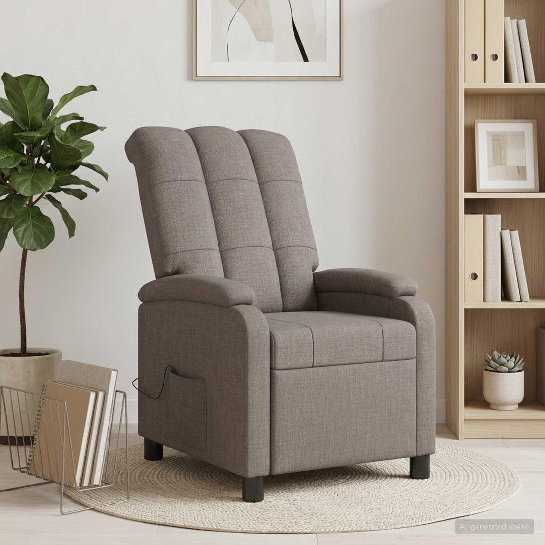vidaXL Silla de masajes reclinable Topo Tela