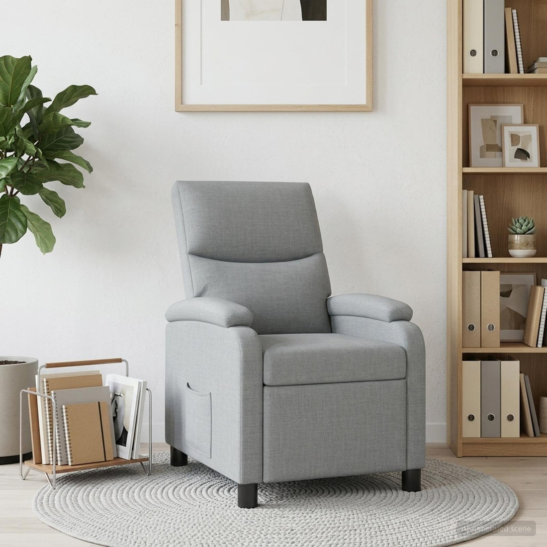 vidaXL Recliner Gris Claro Tela