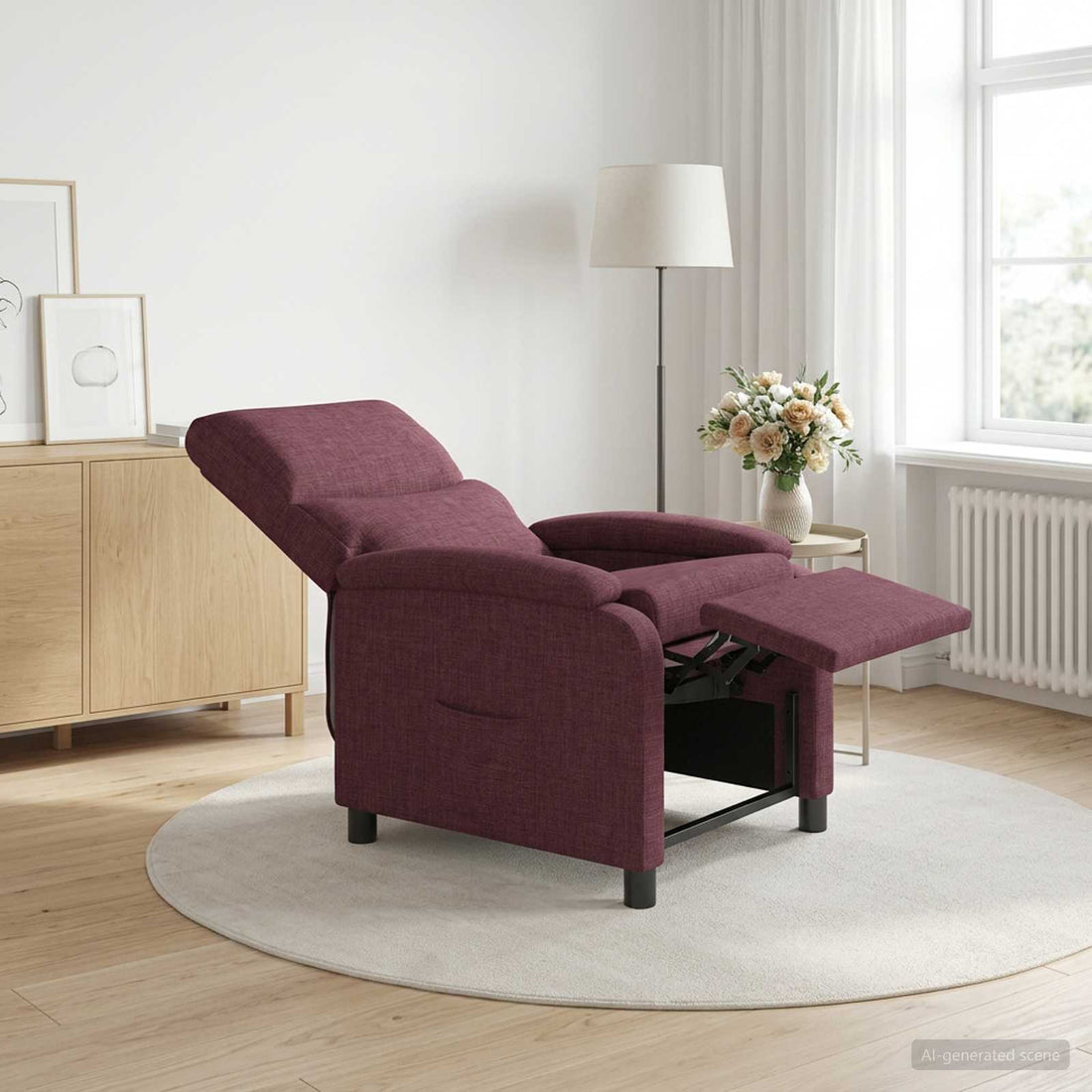 vidaXL Recliner Morado Tela