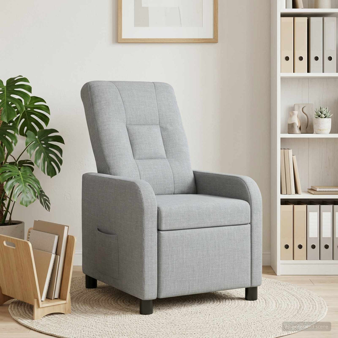 vidaXL Recliner Gris Claro Tela