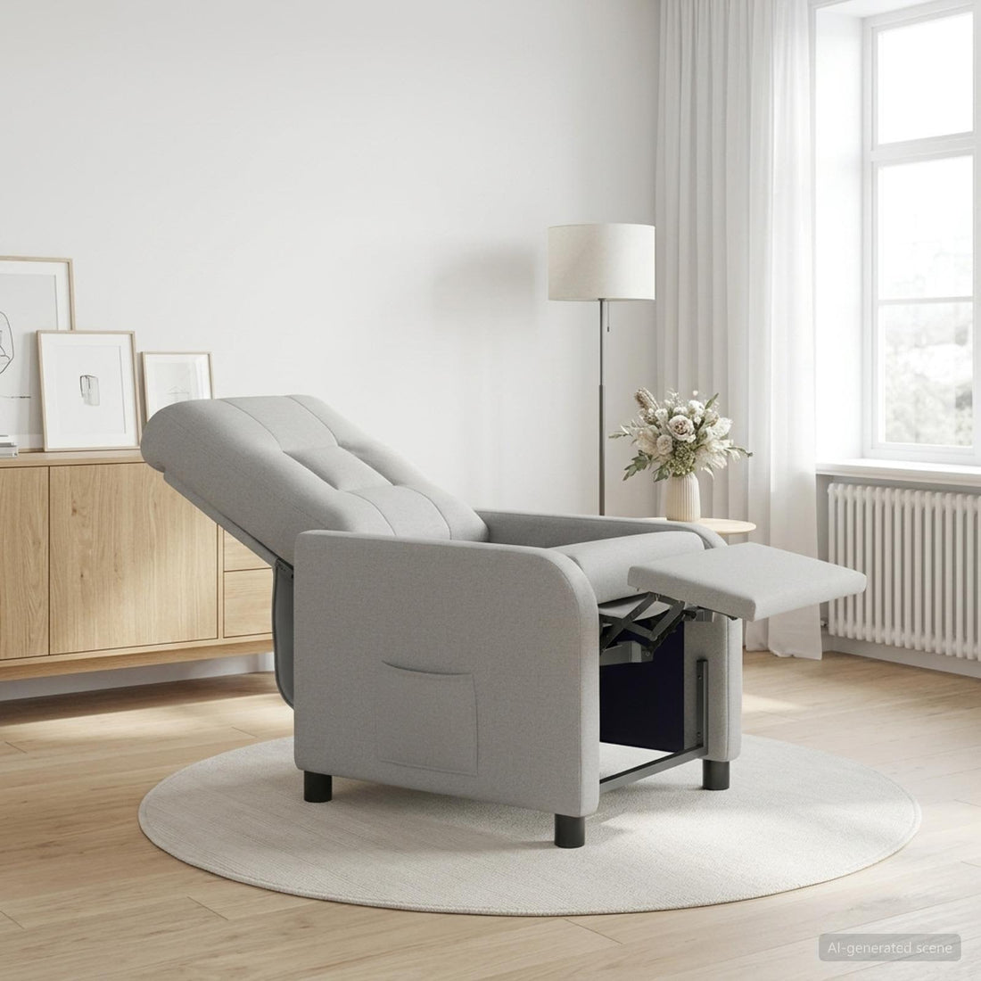 vidaXL Recliner Gris Nube Tela