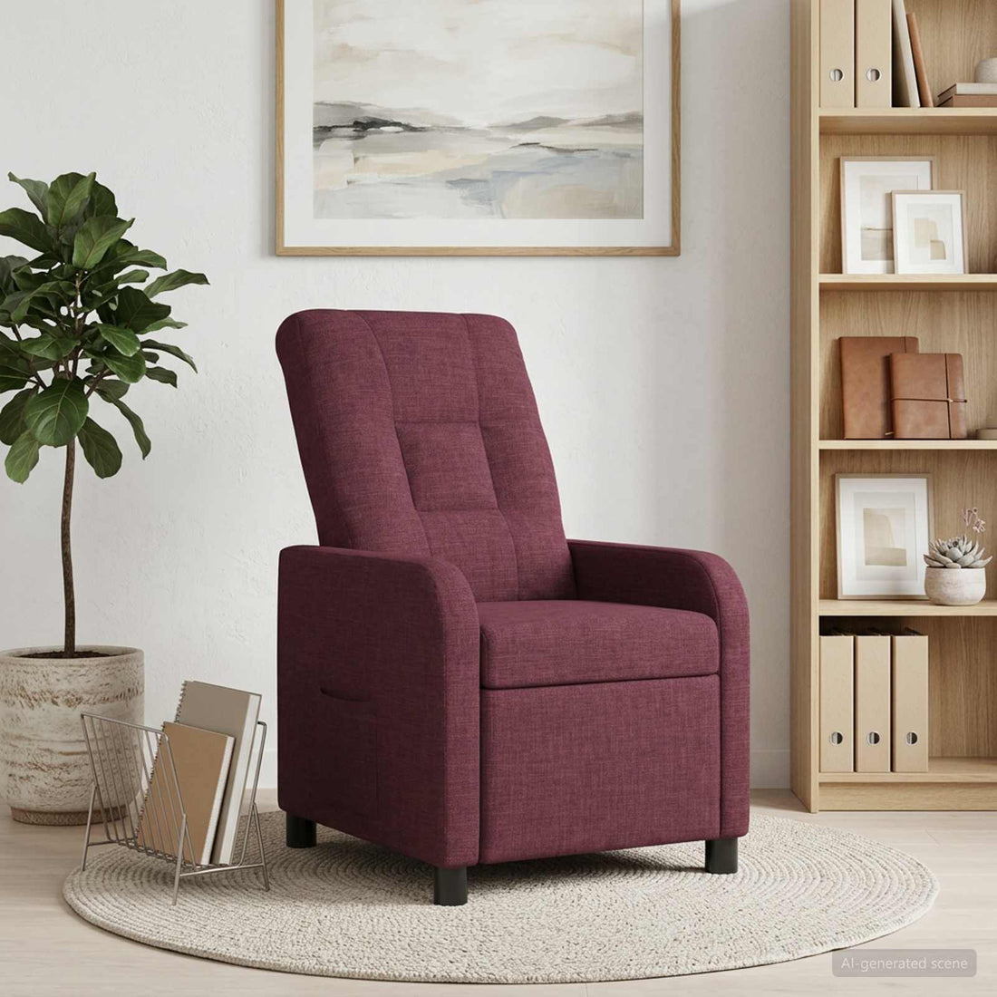 vidaXL Recliner Morado Tela
