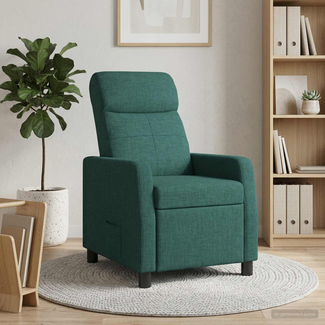vidaXL Recliner Verde oscuro Tela