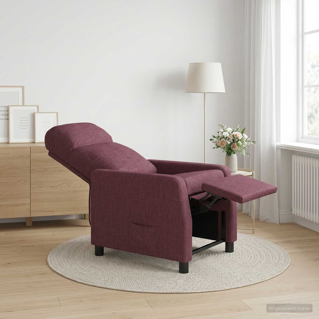 vidaXL Recliner Morado Tela
