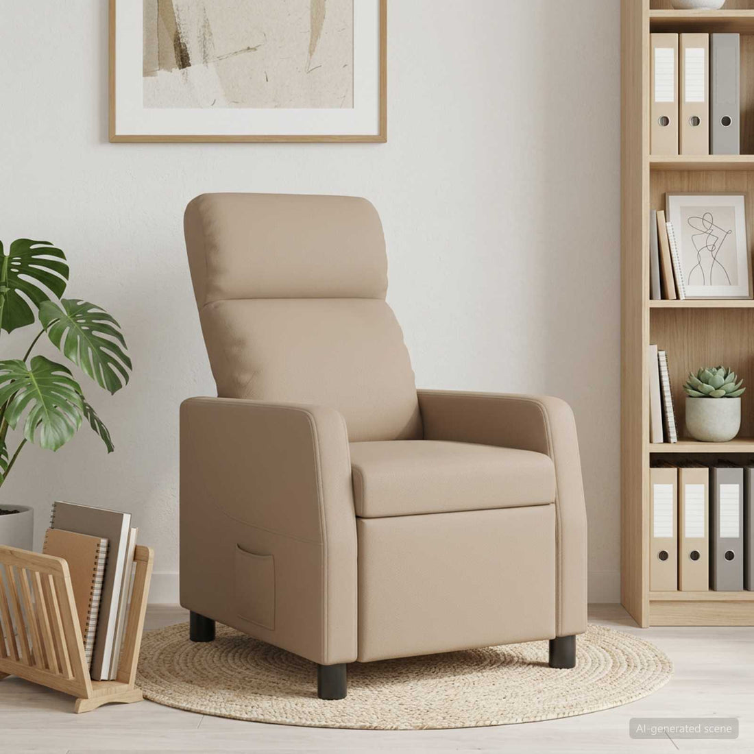 vidaXL Recliner Capuchino Cuero sintético