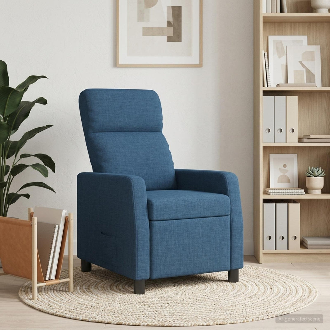 vidaXL Recliner Azul Tela