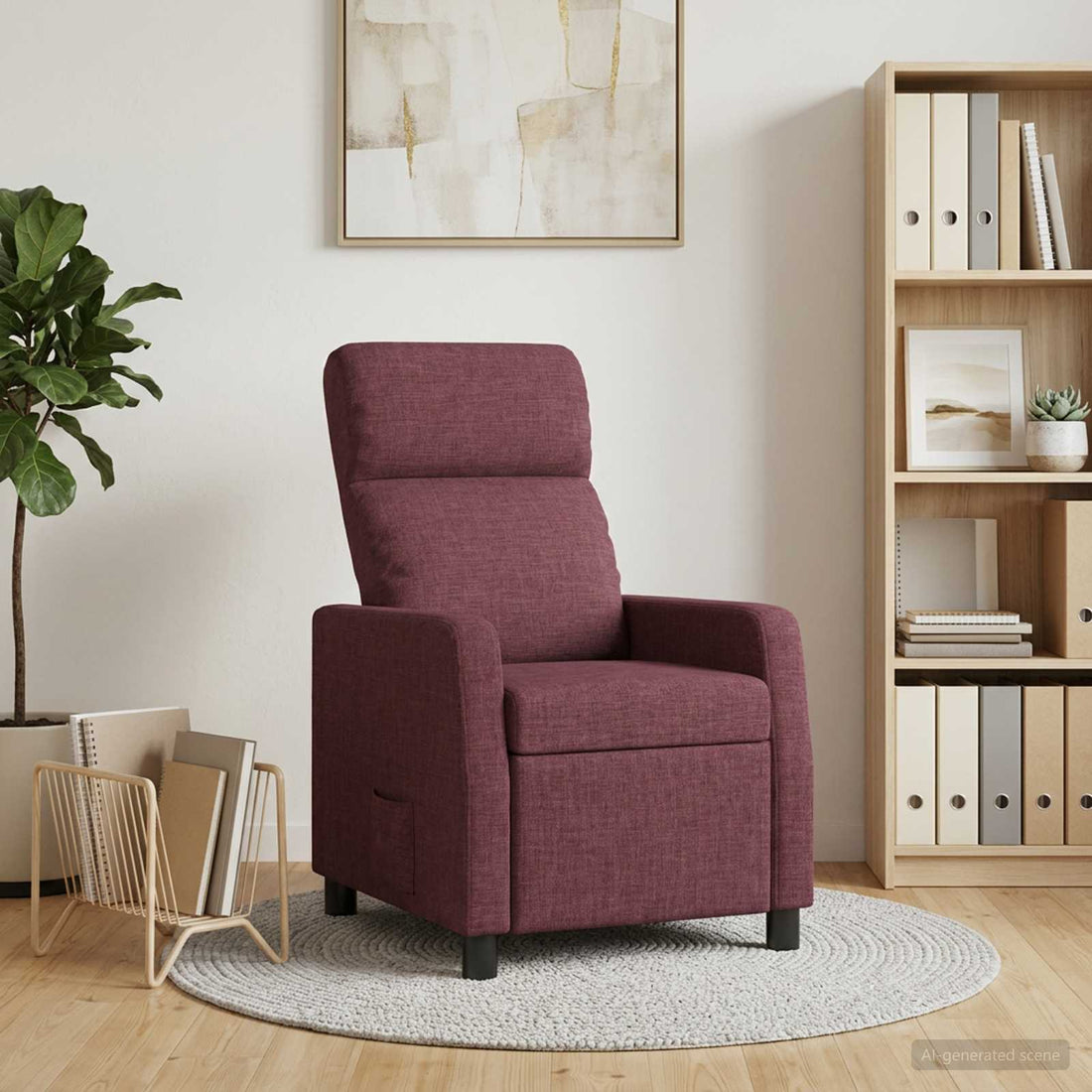 vidaXL Recliner Morado Tela