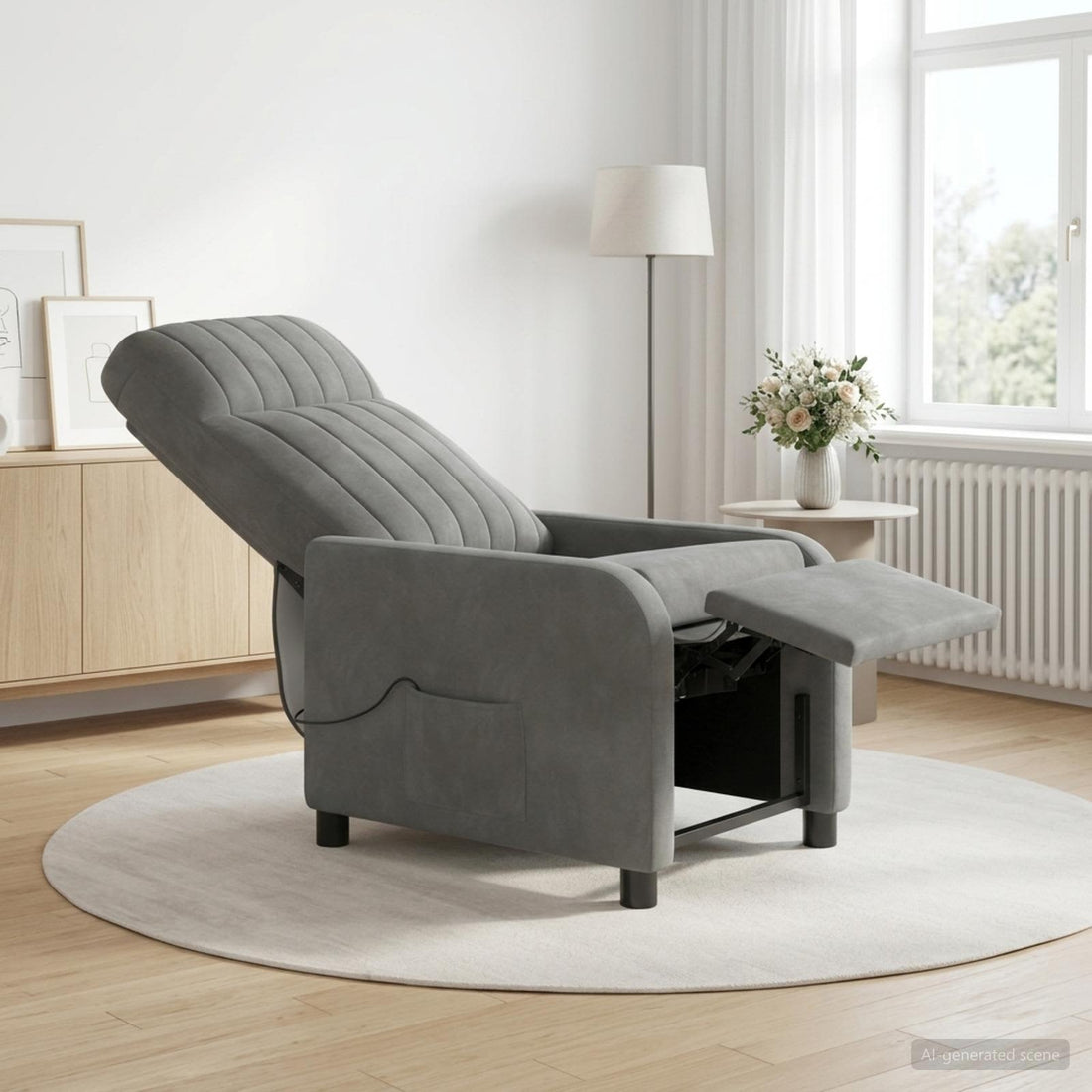 vidaXL Silla de masajes reclinable Gris oscuro PWNED_BY_LORD666_YWH
