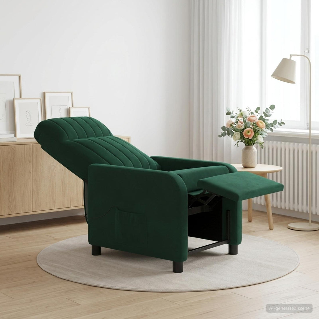 vidaXL Silla de masajes reclinable Verde oscuro PWNED_BY_LORD666_YWH