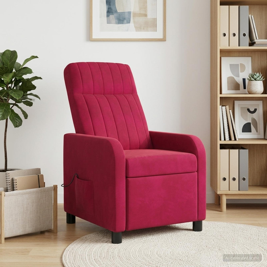 vidaXL Silla de masajes reclinable Rojo vino PWNED_BY_LORD666_YWH