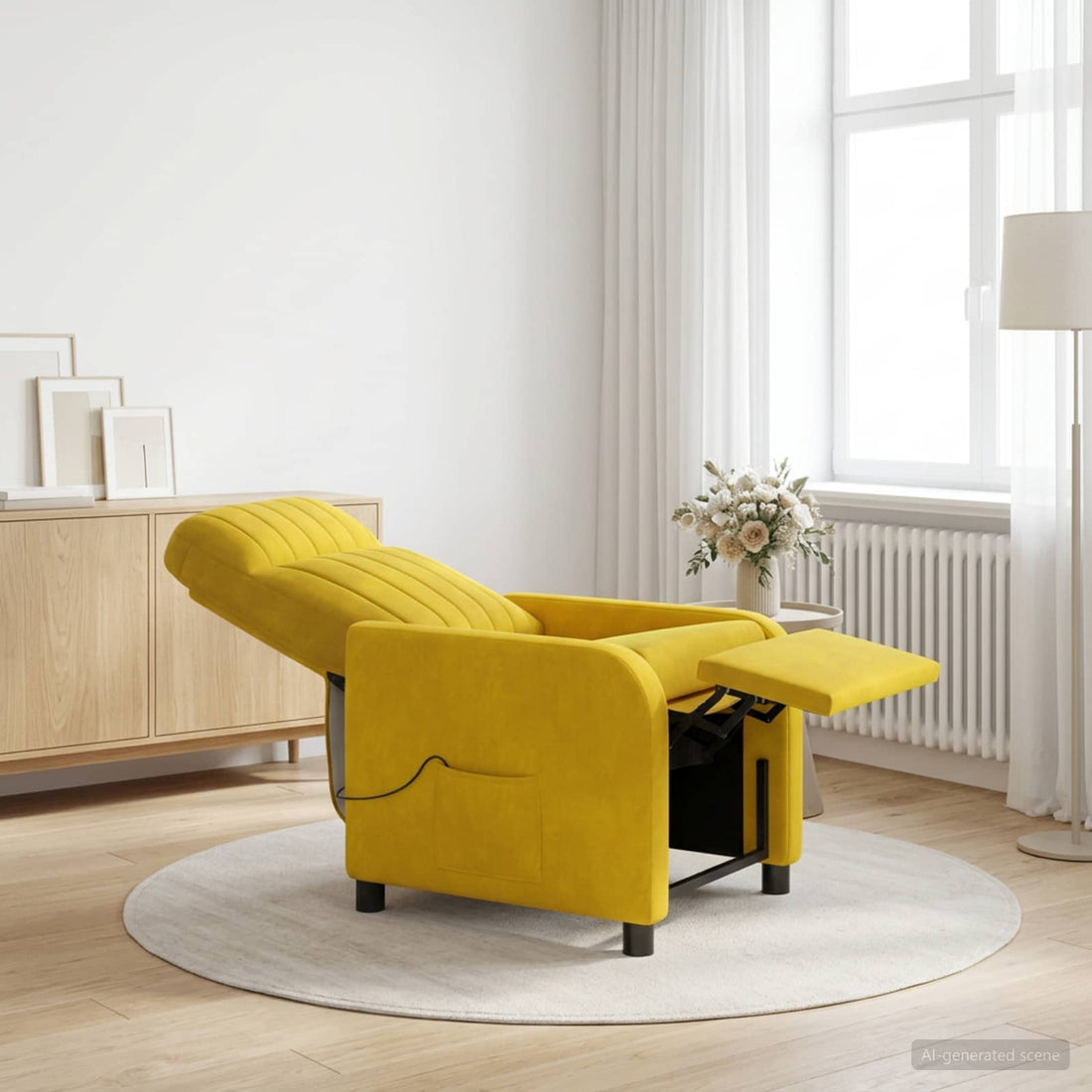 vidaXL Silla de masajes reclinable Amarillo PWNED_BY_LORD666_YWH