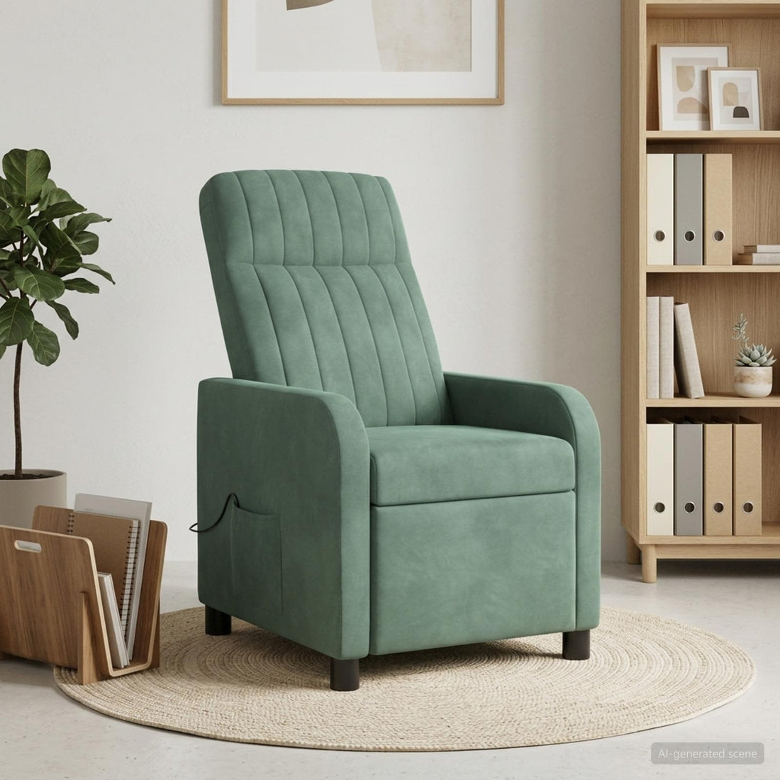 vidaXL Silla de masajes reclinable Verde Mar PWNED_BY_LORD666_YWH