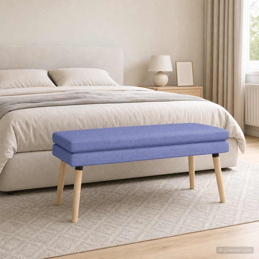 vidaXL Banco de Doble Capa Azul jeans 110 x 40 x 47 cm Tela