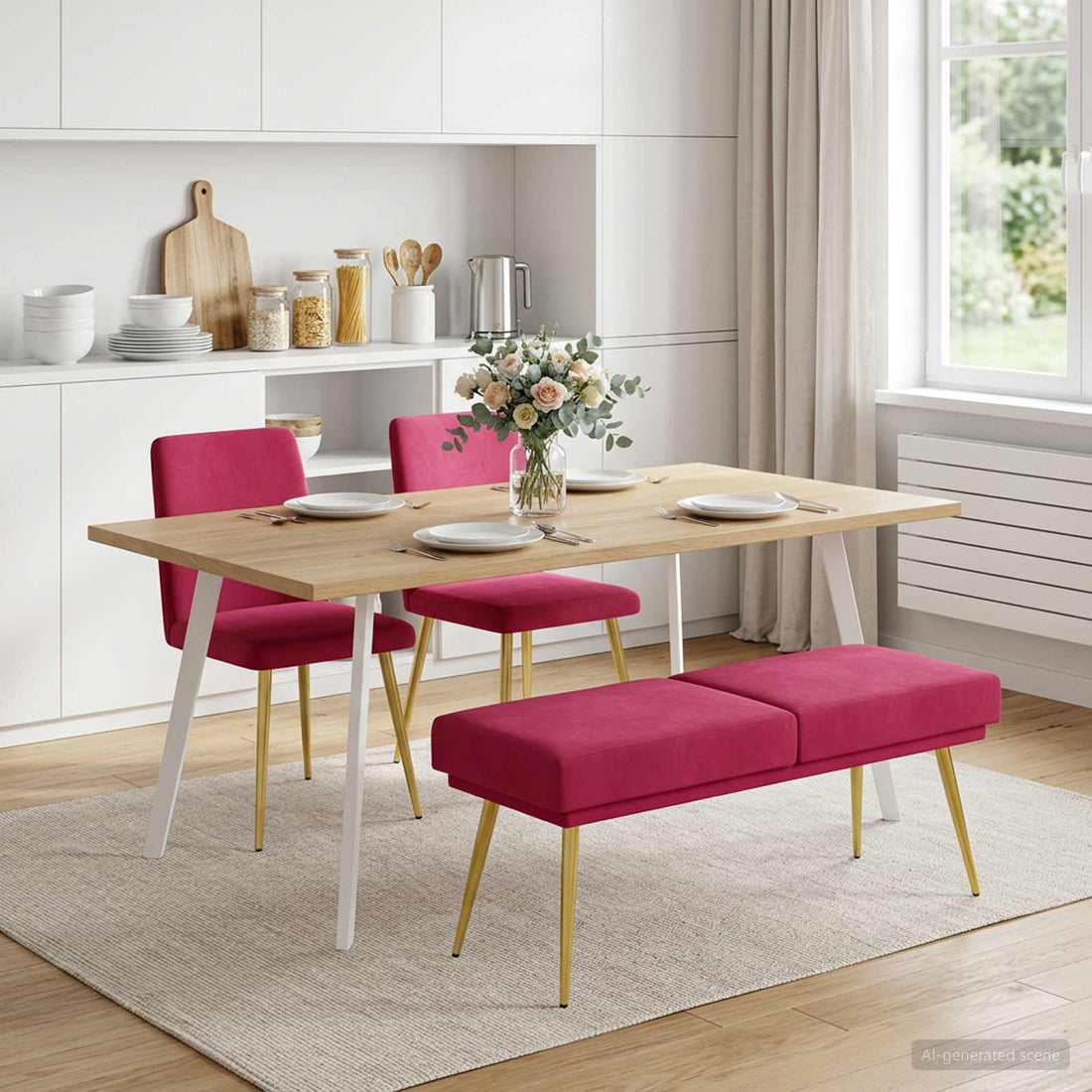 vidaXL Banco de Doble Capa Rojo vino 120 x 45 x 46 cm Terciopelo