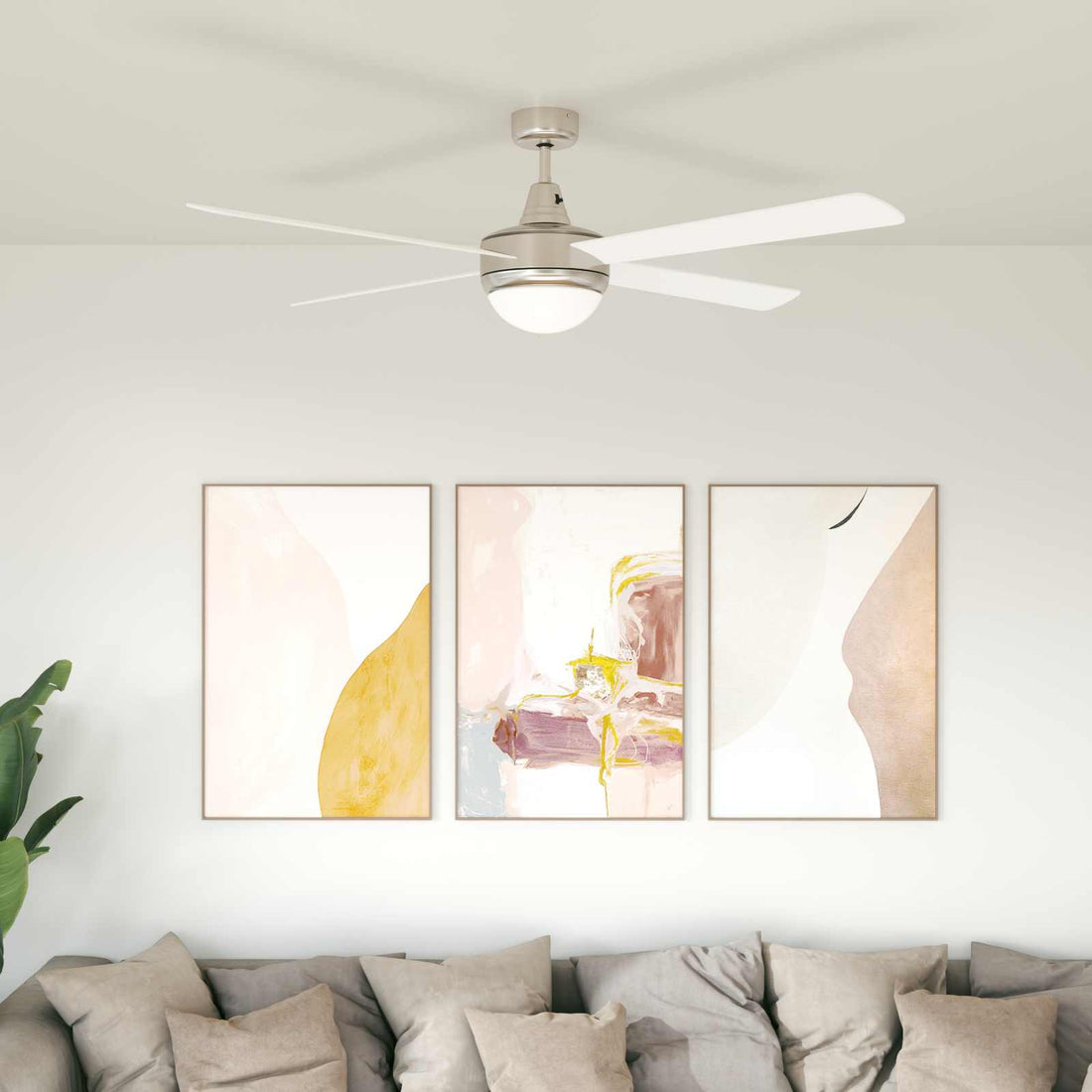 vidaXL Ventilador de Techo con Luz y Control Remoto Ø 130 cm Blanco