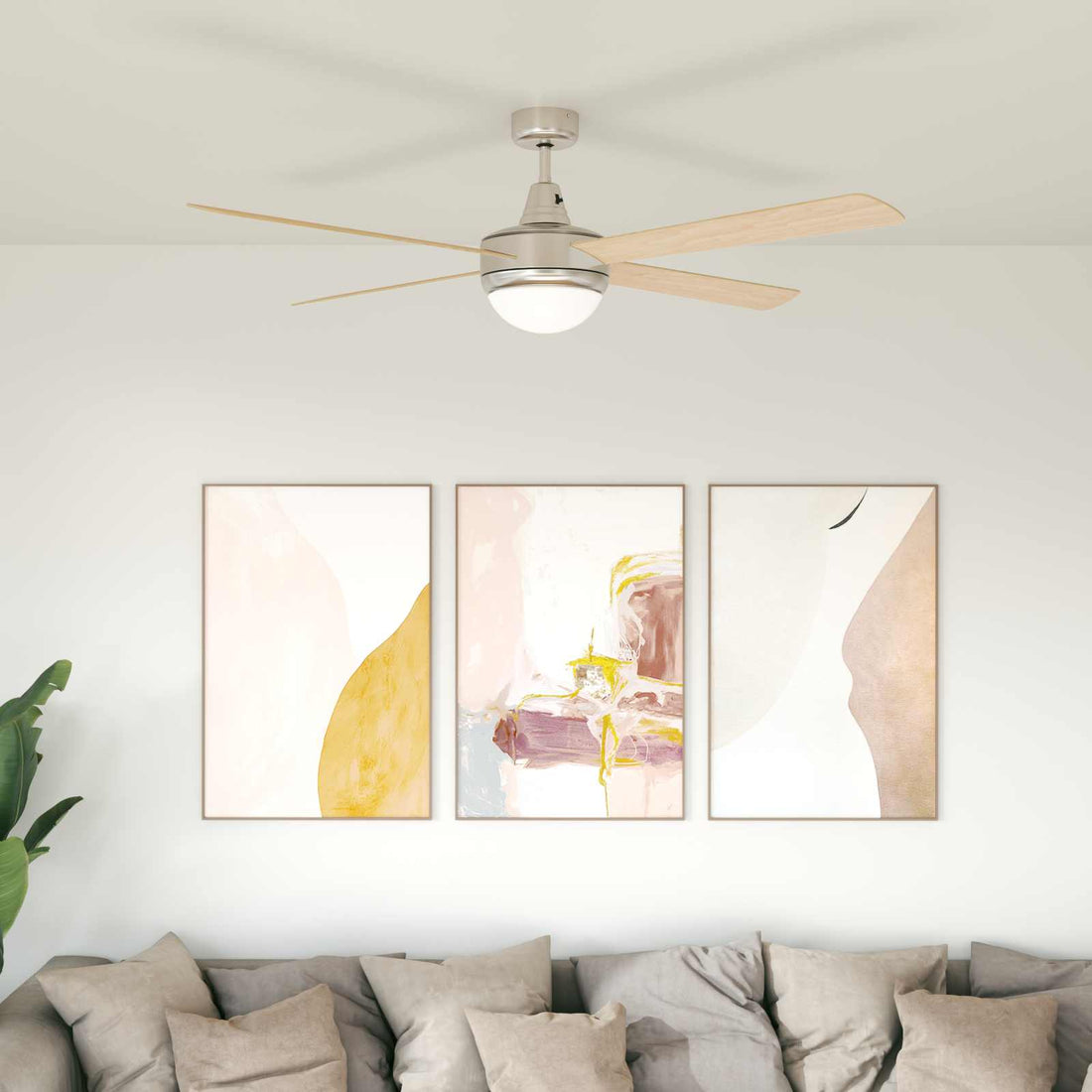 vidaXL Ventilador de Techo con Luz y Control Remoto Ø 130 cm Sonoma