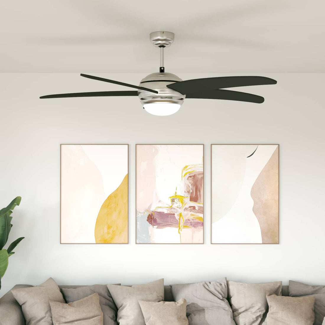 vidaXL Ventilador de Techo con Luz y Control Remoto Ø 130 cm Negro