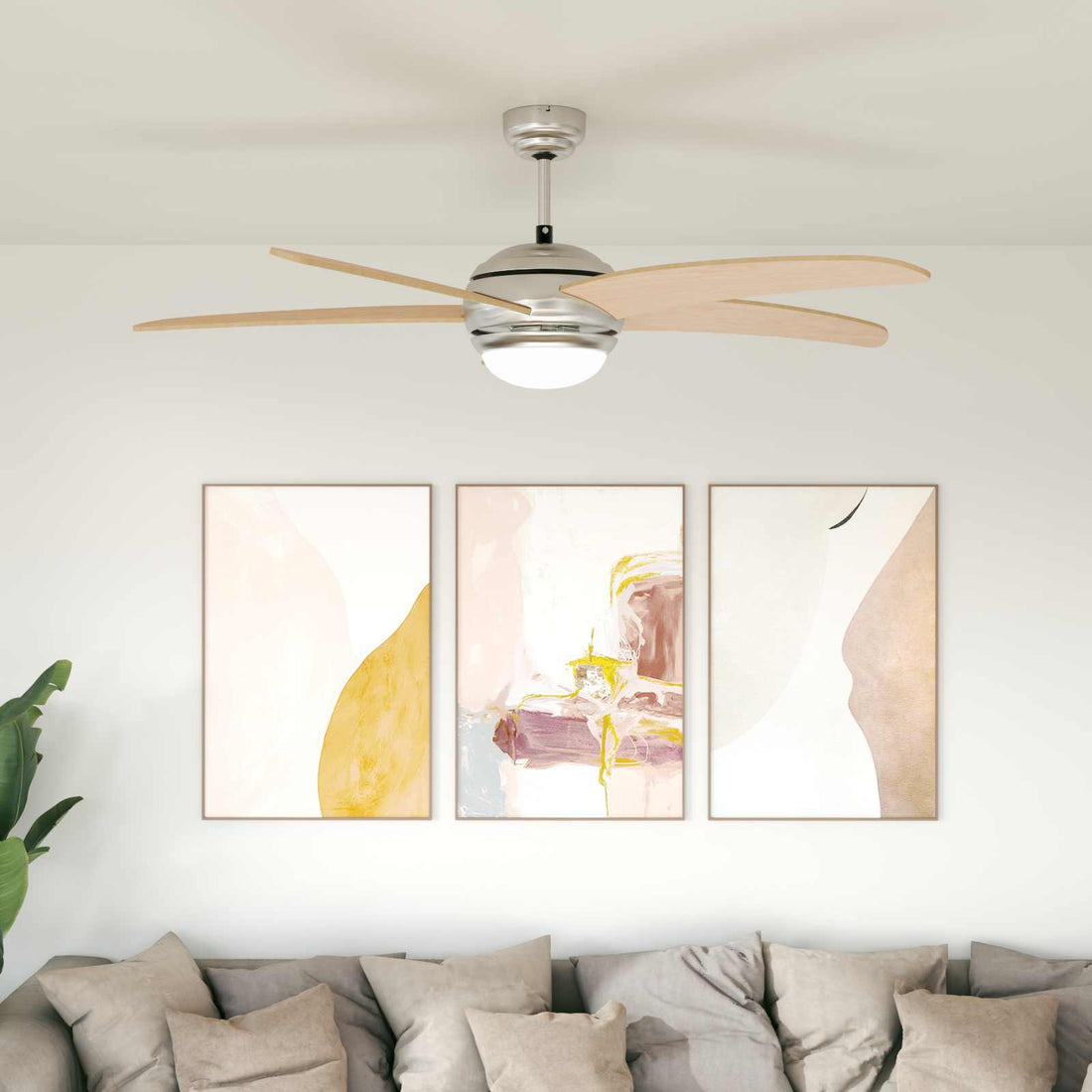 vidaXL Ventilador de Techo con Luz y Control Remoto Ø 130 cm Sonoma