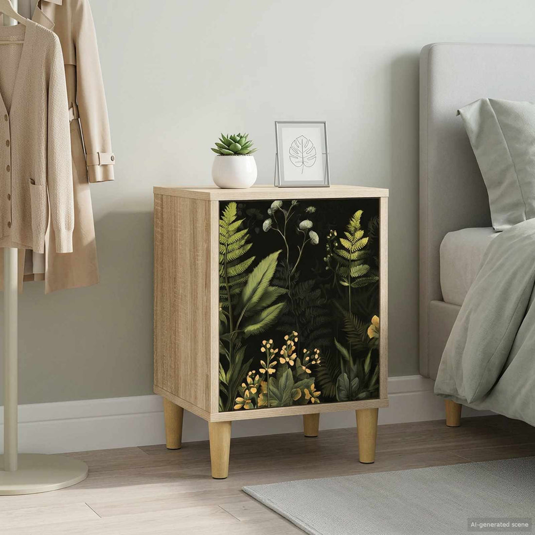 vidaXL Mesa de noche RHENEN Roble Sonoma 36 x 33 x 50 cm
