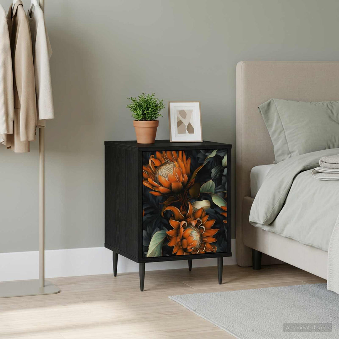 vidaXL Mesa de noche LOCHEM Roble Negro 36 x 33 x 51 cm
