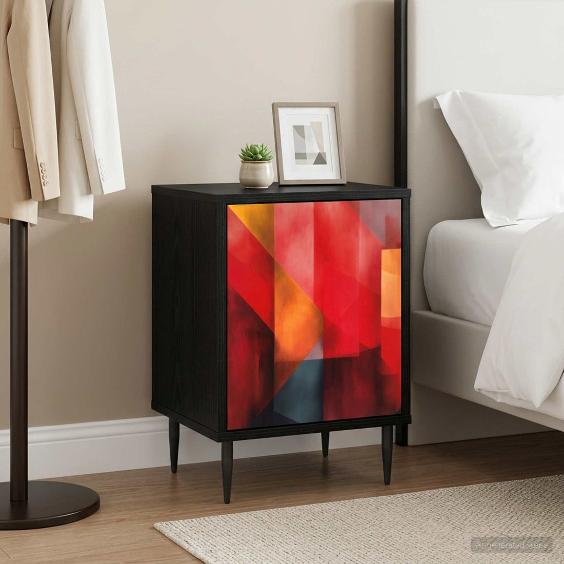 vidaXL Mesa de noche HEESCH Roble Negro 36 x 33 x 51 cm