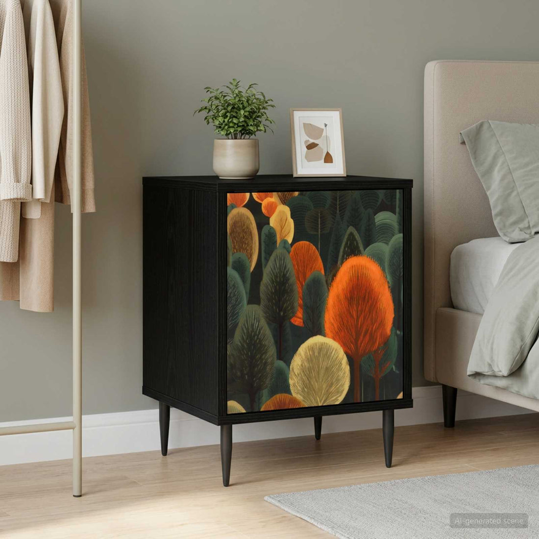 vidaXL Mesa de noche ZAANDAM Roble Negro 36 x 33 x 51 cm