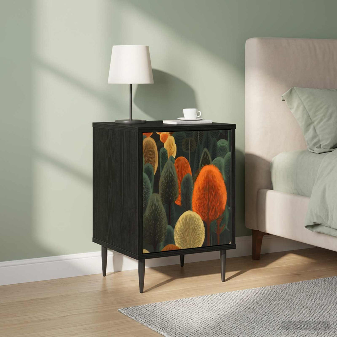 vidaXL Mesa de noche ZAANDAM 2 uds. Roble Negro 36 x 33 x 51 cm