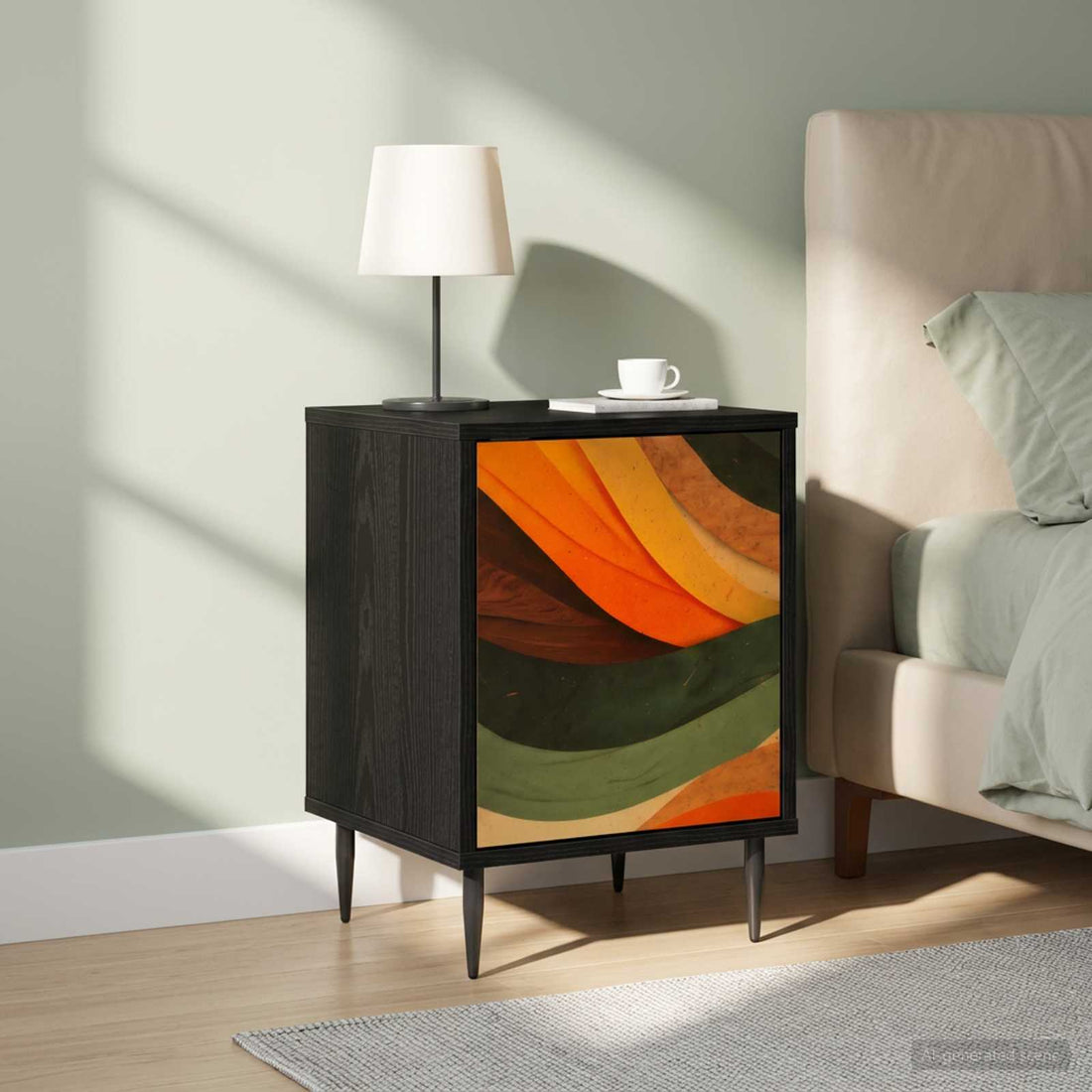 vidaXL Mesa de noche BONN 2 uds. Roble Negro 36 x 33 x 51 cm