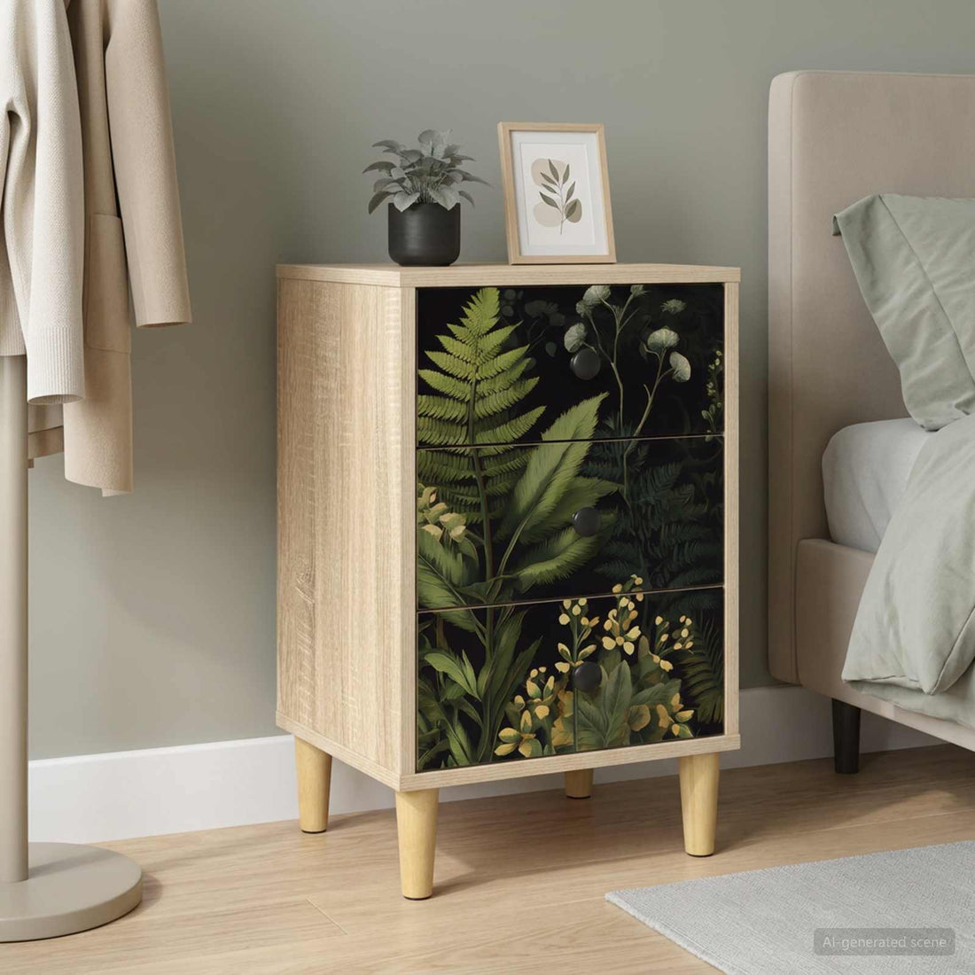 vidaXL Mesa de noche RHENEN Roble Sonoma 36 x 33 x 60 cm