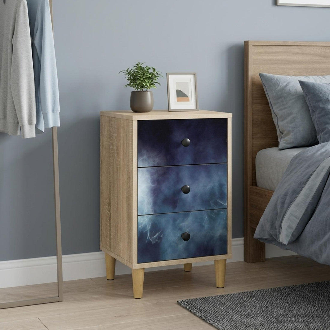 vidaXL Mesa de noche RAALTE Roble Sonoma 36 x 33 x 60 cm