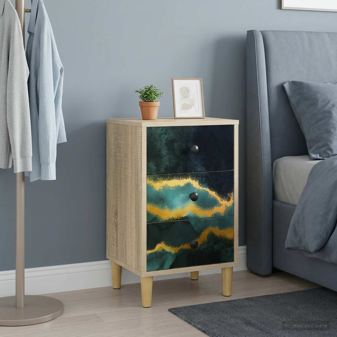 vidaXL Mesa de noche WIJHE Roble Sonoma 36 x 33 x 60 cm