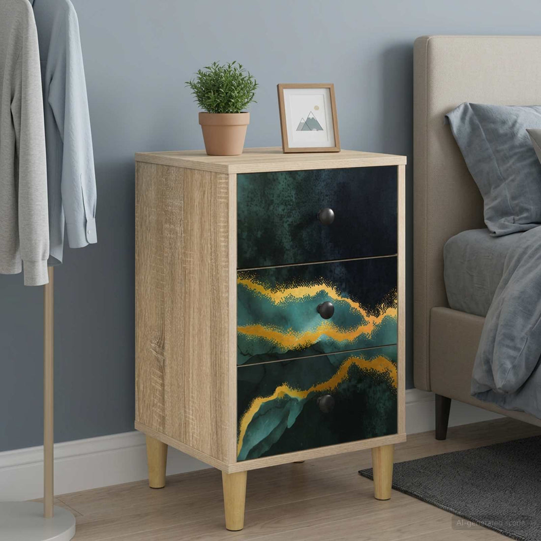vidaXL Mesa de noche WIJHE 2 uds. Roble Sonoma 36 x 33 x 60 cm