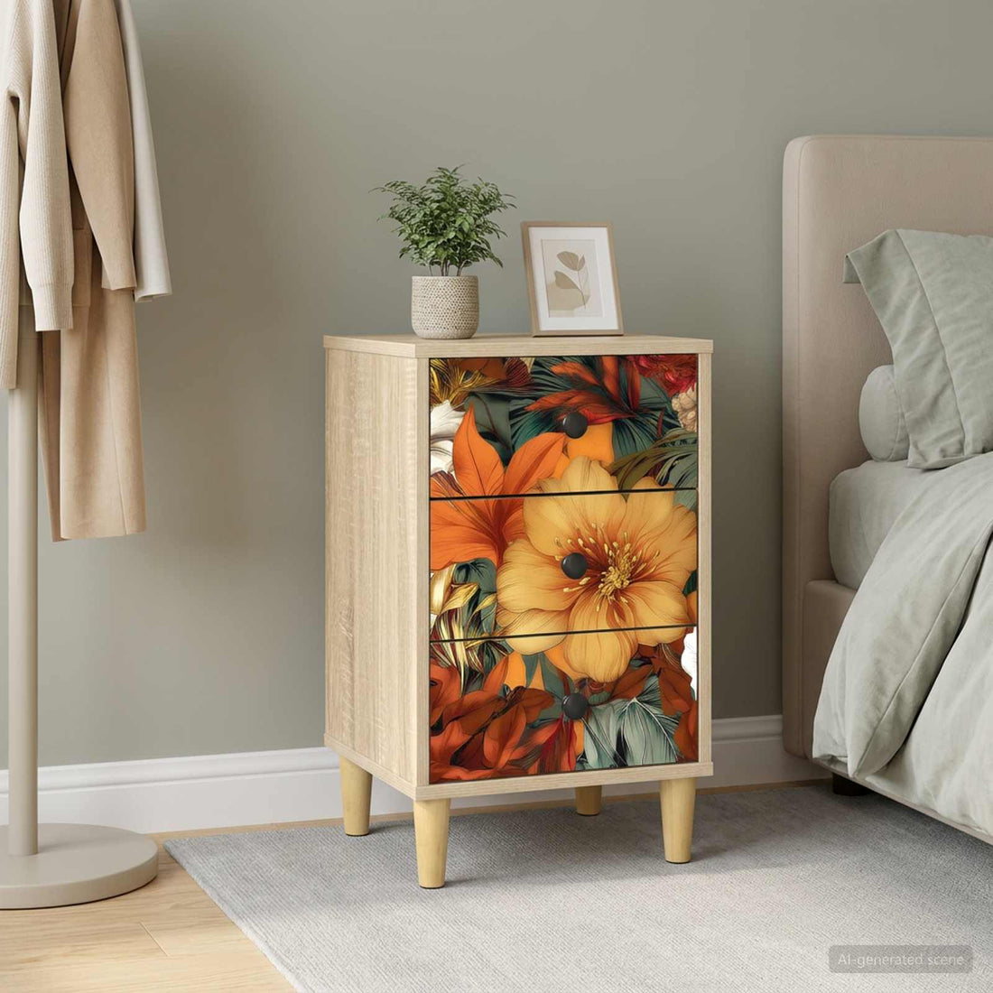 vidaXL Mesa de noche GENNEP Roble Sonoma 36 x 33 x 60 cm