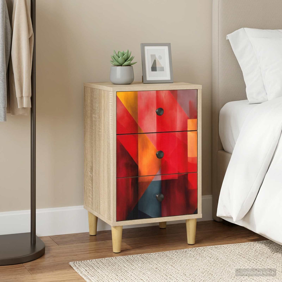 vidaXL Mesa de noche HEESCH Roble Sonoma 36 x 33 x 60 cm
