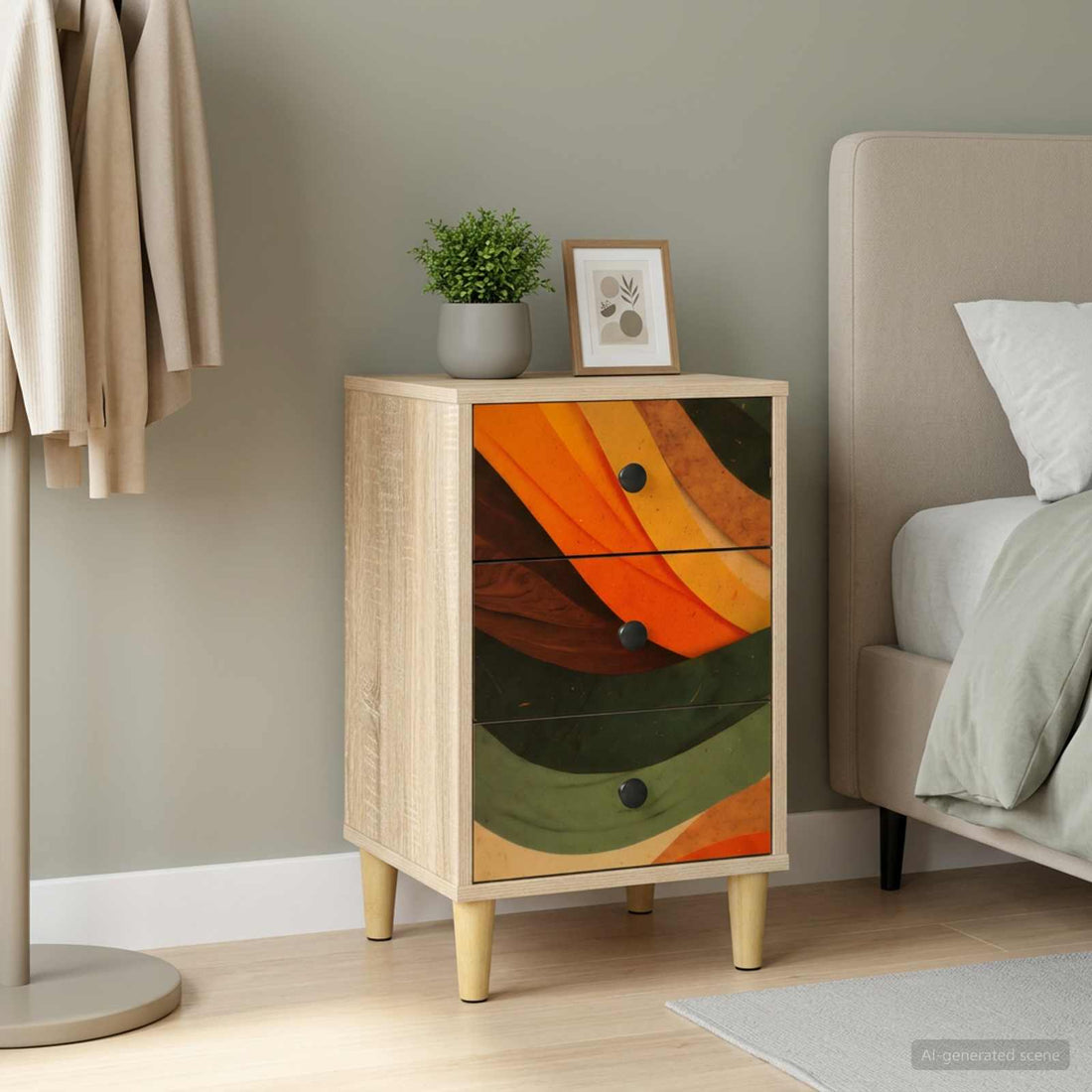 vidaXL Mesa de noche BONN Roble Sonoma 36 x 33 x 60 cm