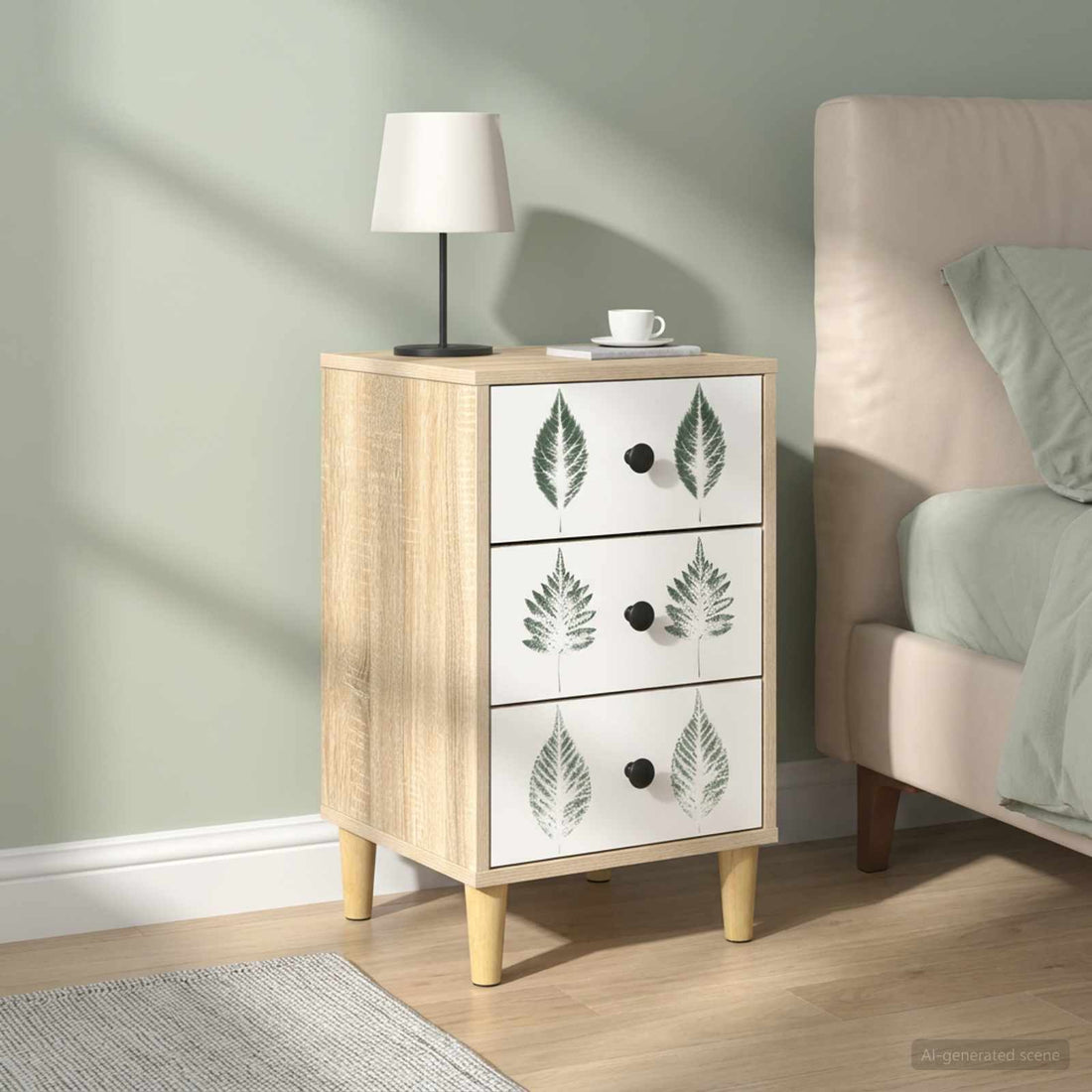 vidaXL Mesa de noche HANAU 2 uds. Roble Sonoma 36 x 33 x 60 cm