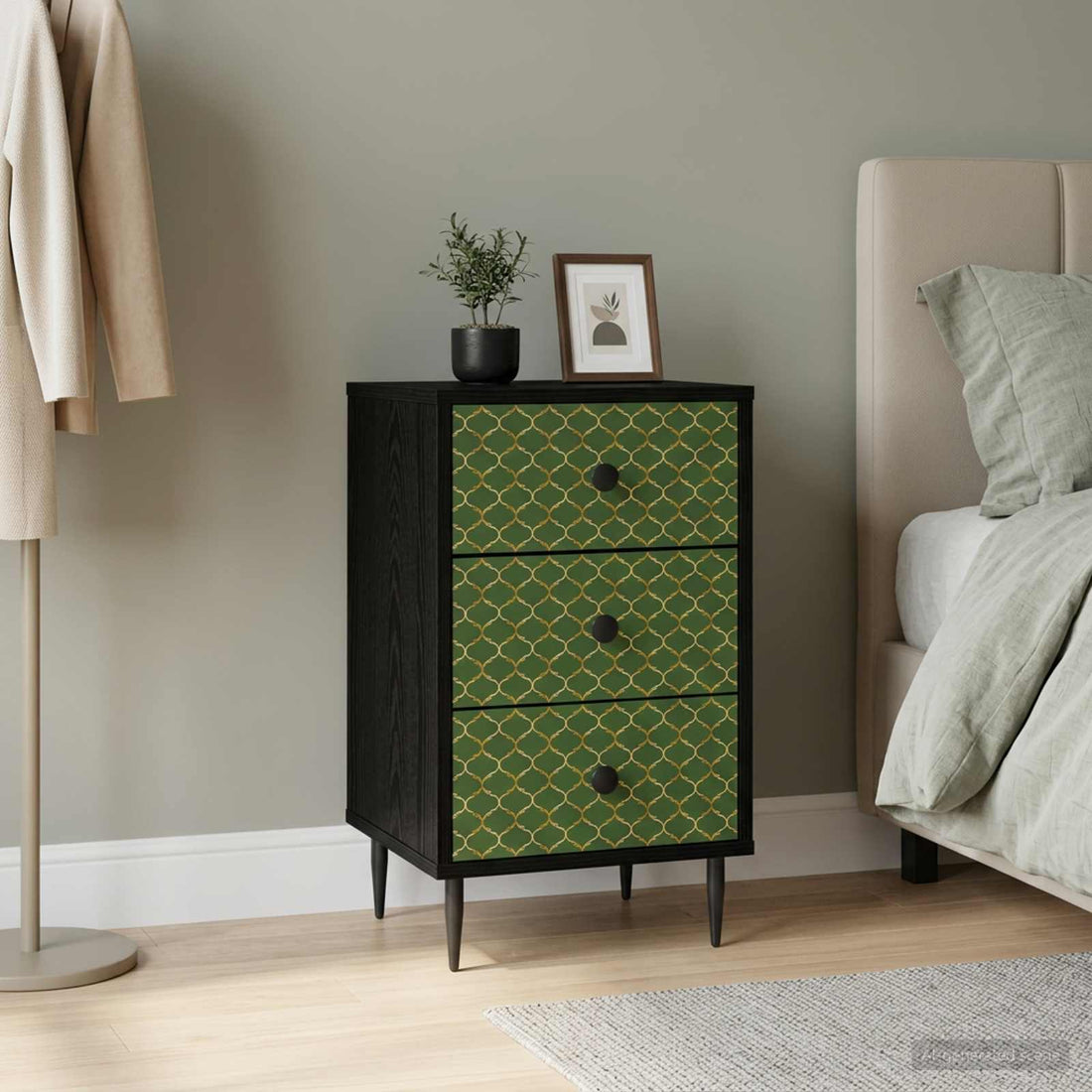 vidaXL Mesa de noche GELEEN Roble Negro 36 x 33 x 61 cm
