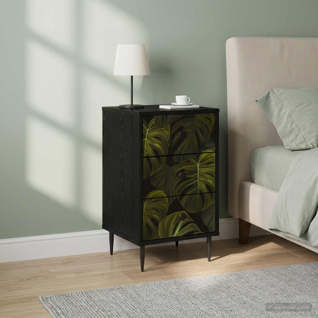 vidaXL Mesa de noche ELBURG 2 uds. Roble Negro 36 x 33 x 61 cm