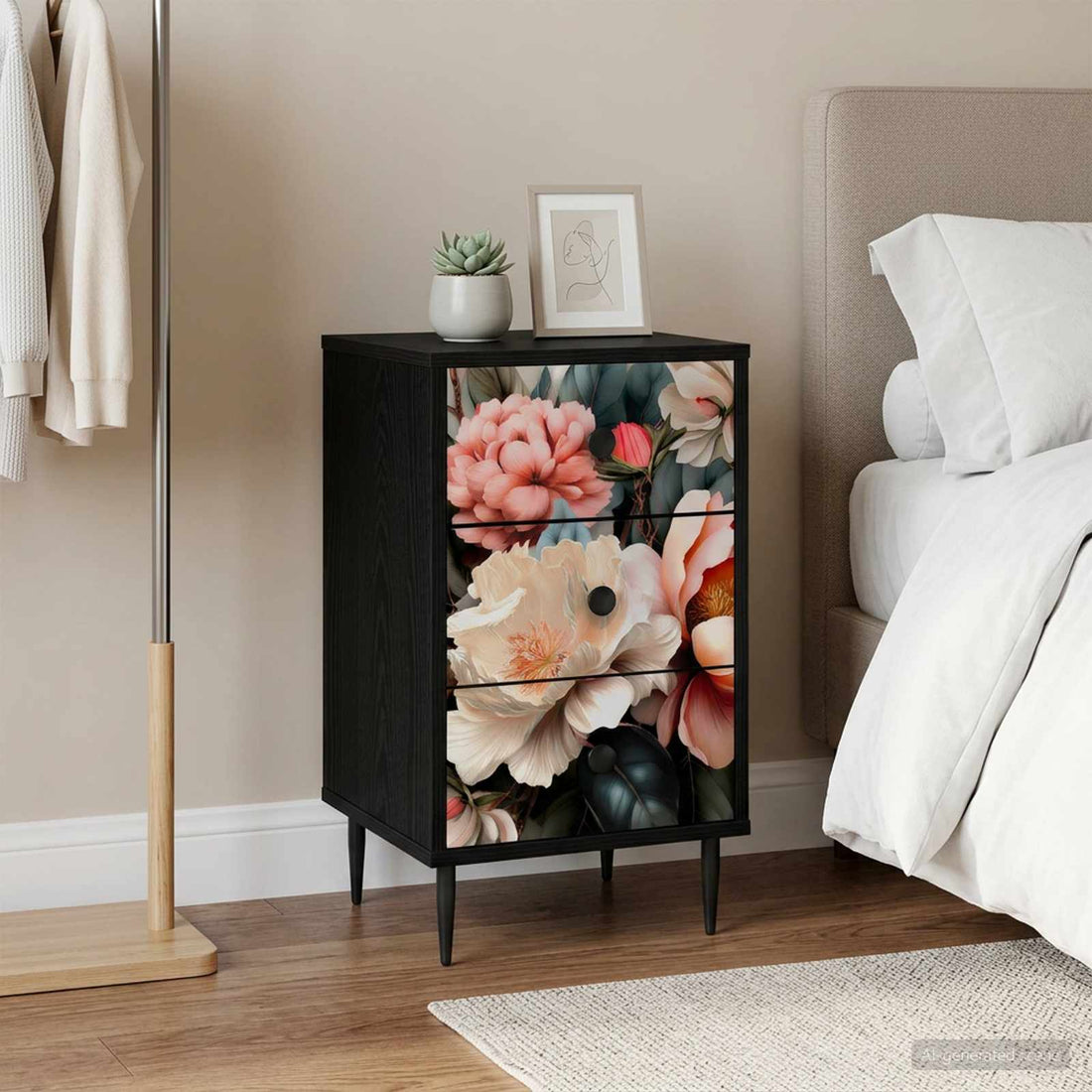 vidaXL Mesa de noche BORNE 2 uds. Roble Negro 36 x 33 x 61 cm