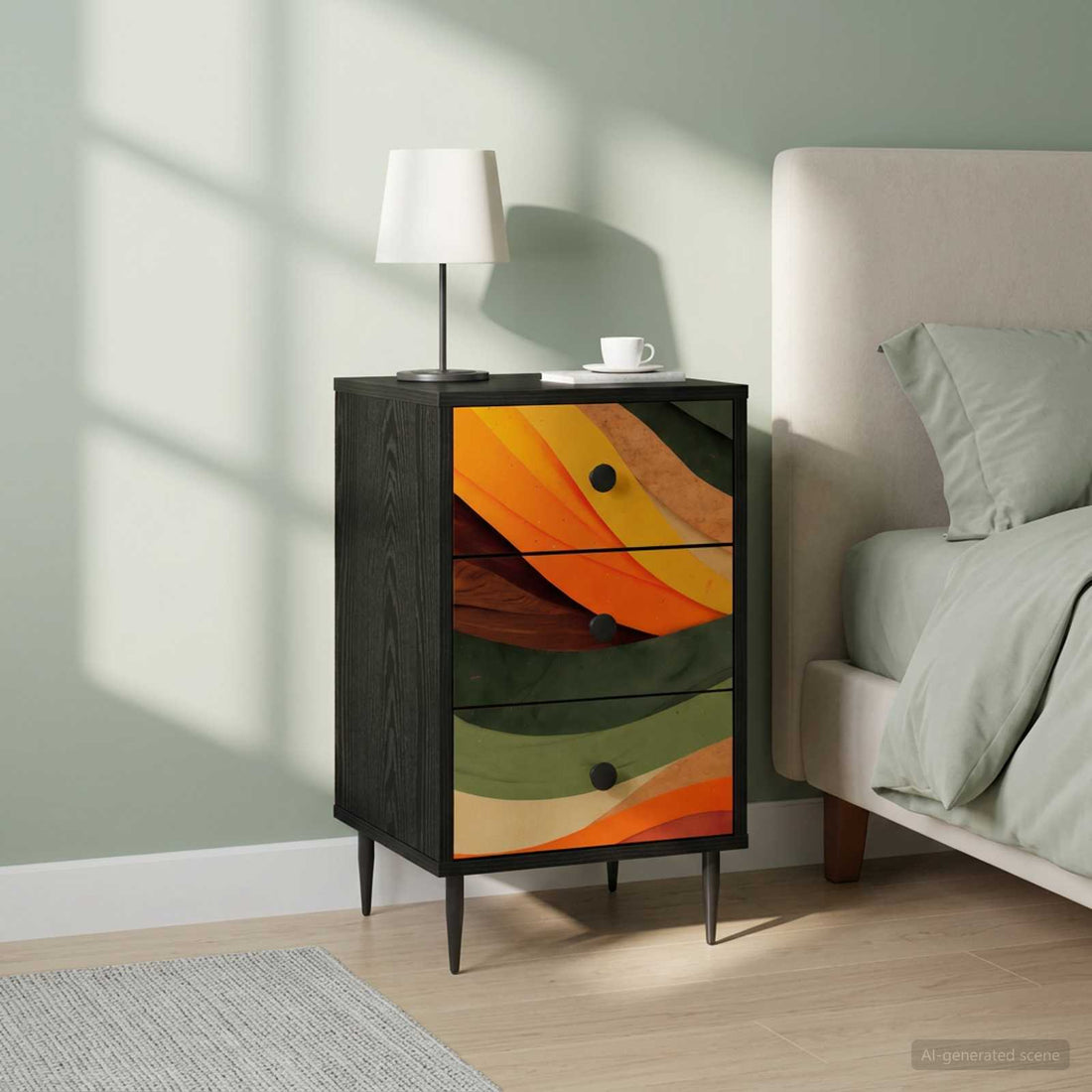 vidaXL Mesa de noche BONN 2 uds. Roble Negro 36 x 33 x 61 cm