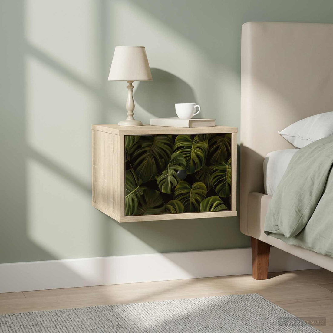 vidaXL Mesita de noche de pared ELBURG Roble Sonoma 36 x 33 x 25 cm