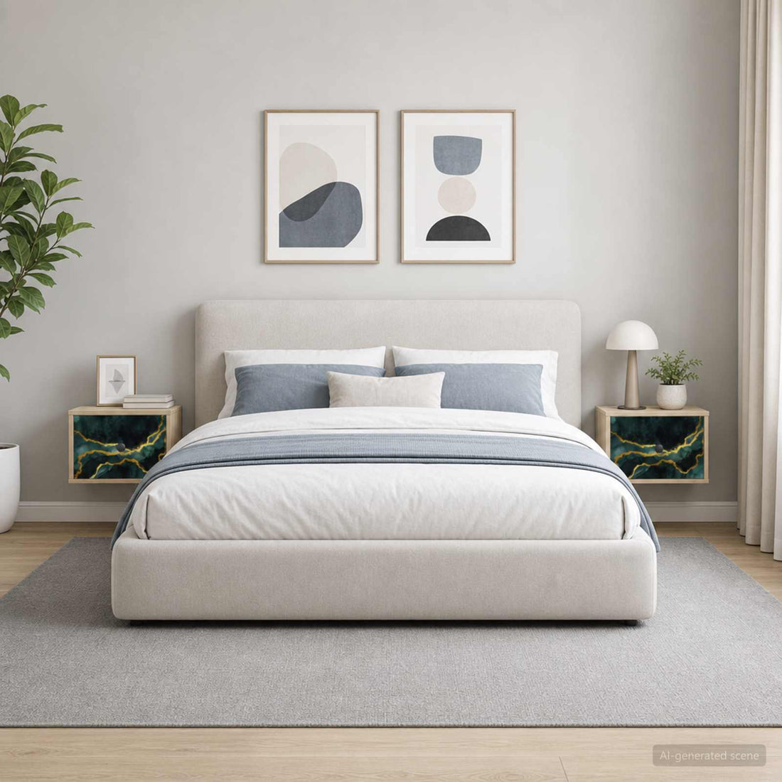 vidaXL Mesita de noche de pared WIJHE 2 uds. Roble Sonoma