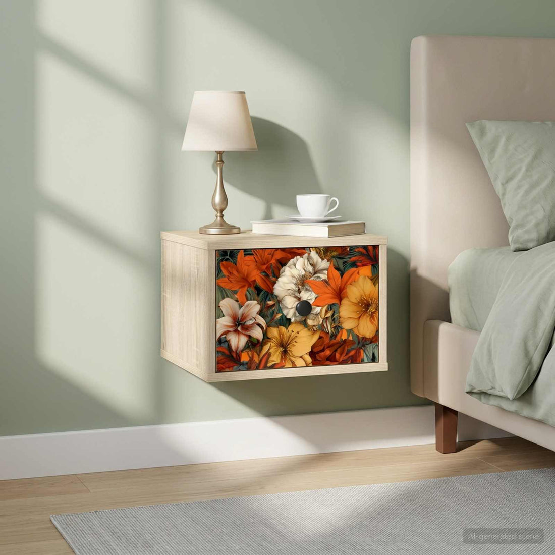 vidaXL Mesita de noche de pared GENNEP Roble Sonoma 36 x 33 x 25 cm
