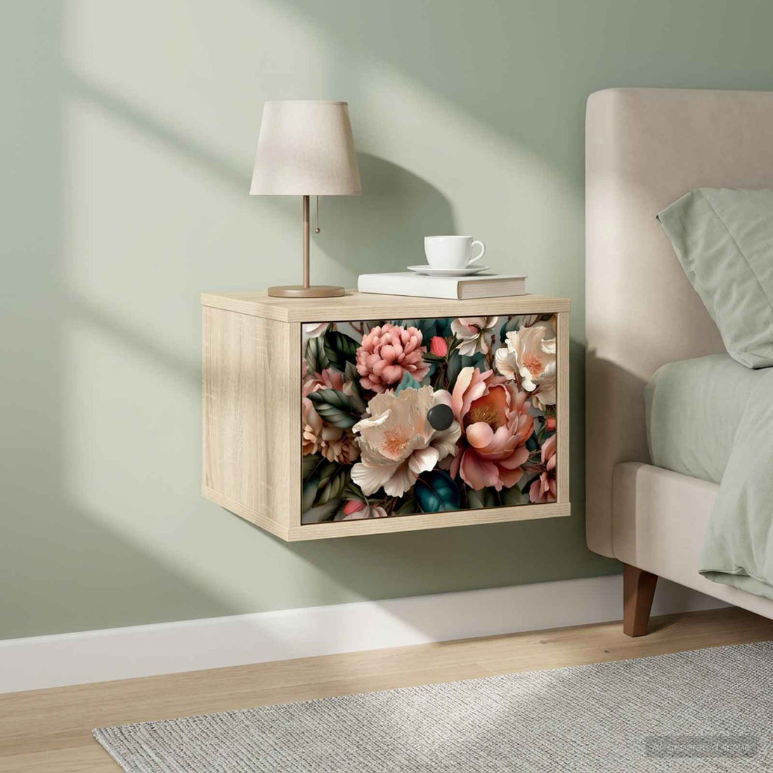 vidaXL Mesita de noche de pared BORNE Roble Sonoma 36 x 33 x 25 cm