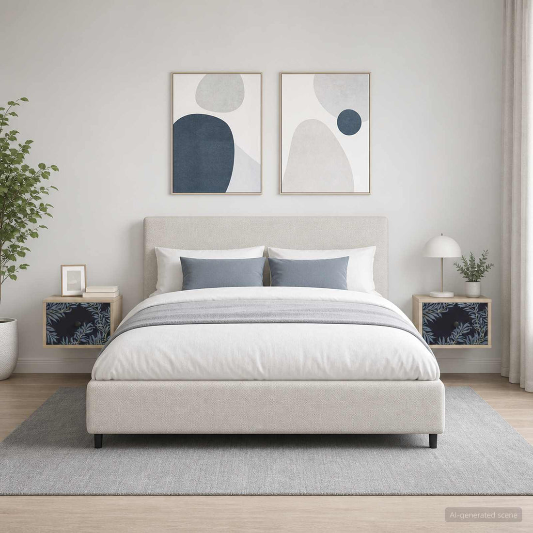 vidaXL Mesita de noche de pared DOKKUM 2 uds. Roble Sonoma
